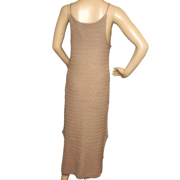NWT House of Harlow beige knit midi sleeveless dress size medium